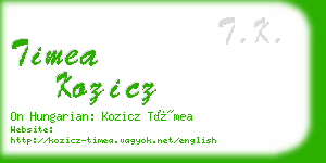 timea kozicz business card